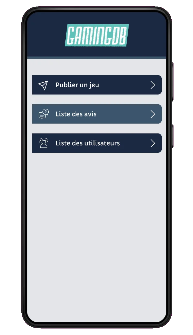Capture d'écran du back office