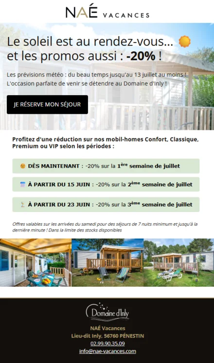 Promotion de dernière minute au Domaine d'Inly