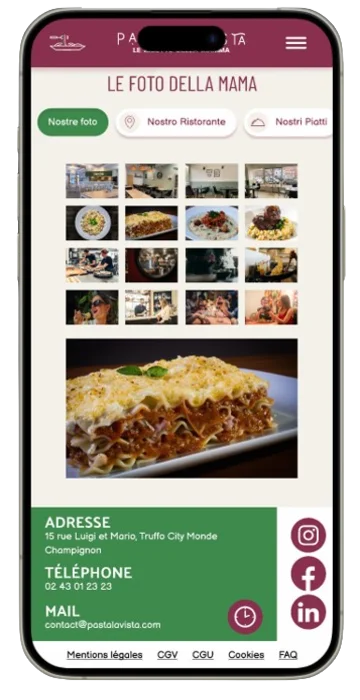 Capture d'écran de la page galerie photos